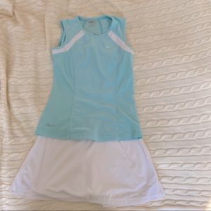Girls Nike tennis skirt and shirt matching set